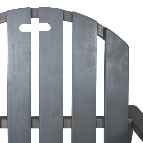 Градински столове, 2 бр, сиви, акациево дърво масив