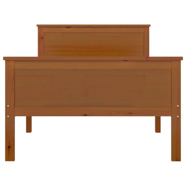 Рамка за легло, меденокафява, бор масив, 100x200 см