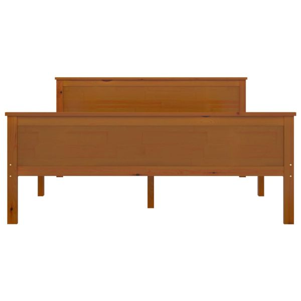 Рамка за легло, меденокафява, бор масив, 160x200 см