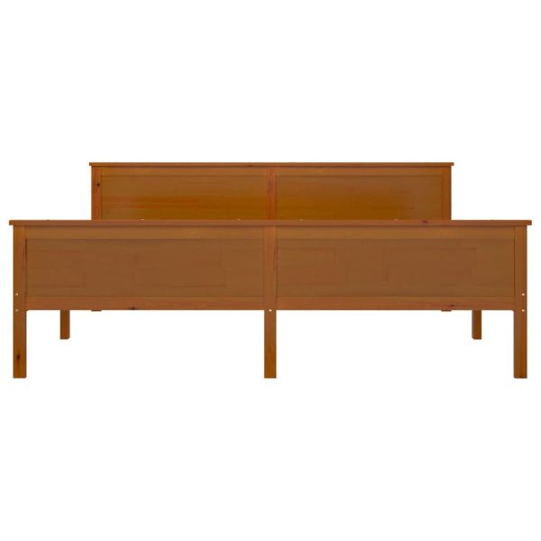 Рамка за легло, меденокафява, бор масив, 180x200 см