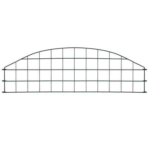 Комплект дъгообразна градинска ограда 77,3x26 см зелено
