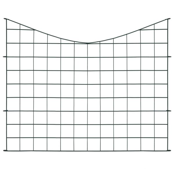 Комплект градинска ограда с долна арка 77,5x64 см зелен