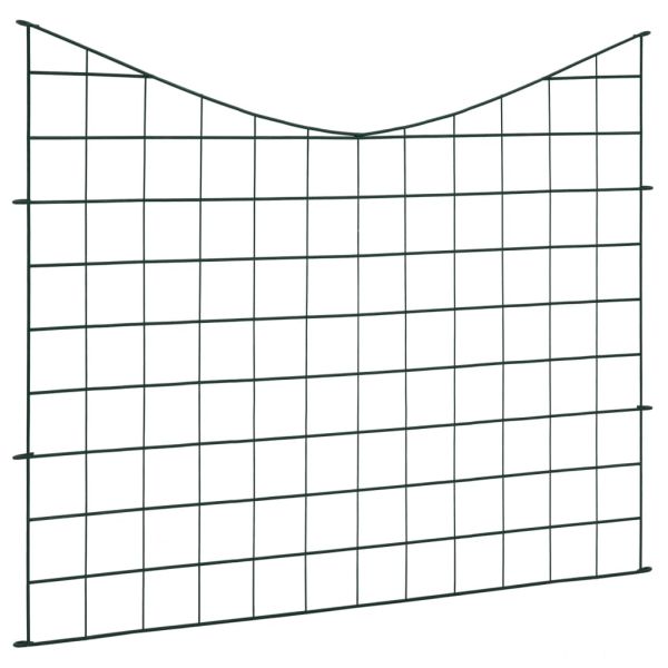 Комплект градинска ограда с долна арка 77,5x64 см зелен