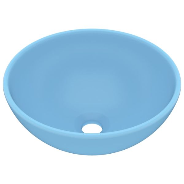 Мивка за баня лукс кръгла светлосин мат 32,5x14 см керамика