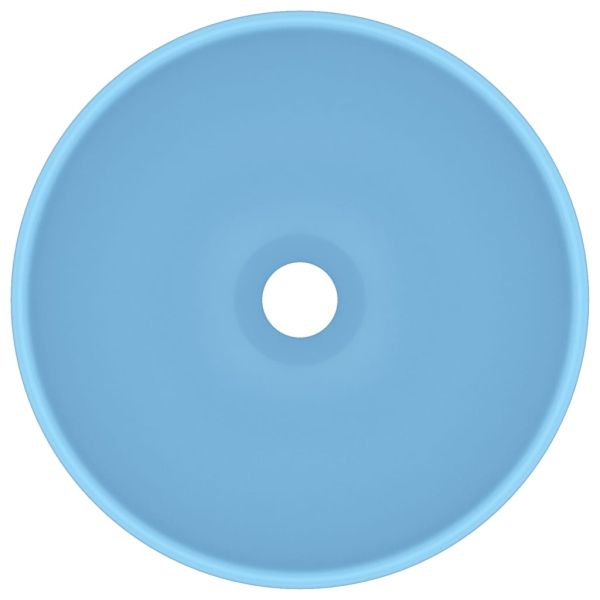 Мивка за баня лукс кръгла светлосин мат 32,5x14 см керамика