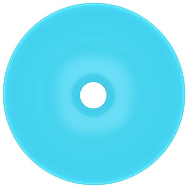 Керамична мивка за баня, светлозелена, кръгла