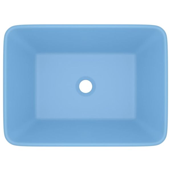 Луксозна мивка, матово светлосиня, 41x30x12 см, керамика