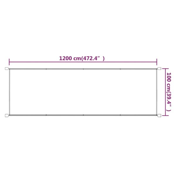 Вертикален сенник, таупе, 100x1200 см, оксфорд плат