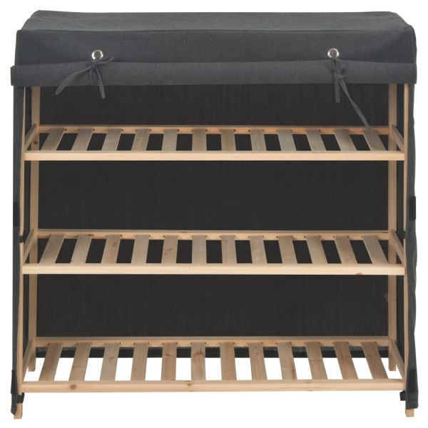 Шкаф за обувки с покривало, сив, 79x40x80 см, плат