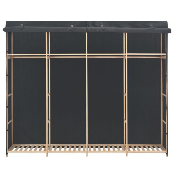 Гардероб, сив, 200x40x170 см, текстил