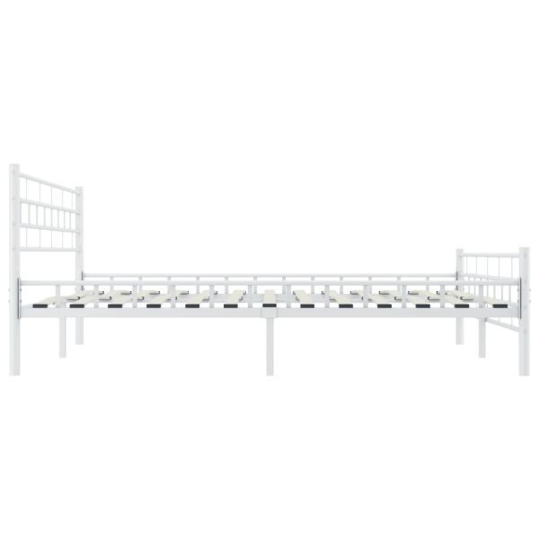 Рамка за легло, бяла, метал, 160x200 см