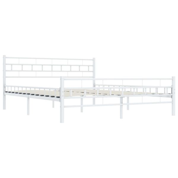 Рамка за легло, бяла, метал, 180x200 cм
