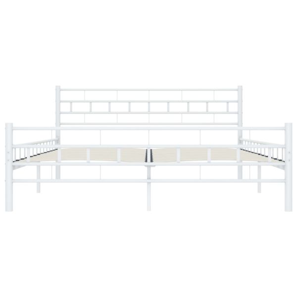 Рамка за легло, бяла, метал, 180x200 cм