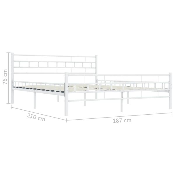 Рамка за легло, бяла, метал, 180x200 cм