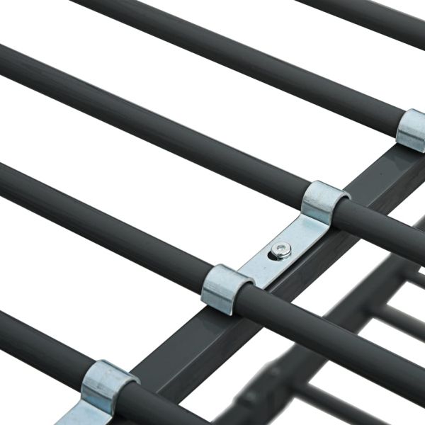 Двуетажно легло, черно, метал, 90x200 см