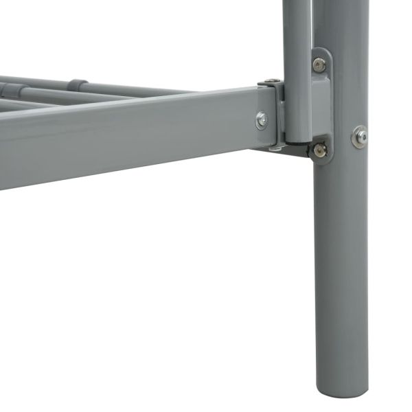 Двуетажно легло, сиво, метал, 90x200 см