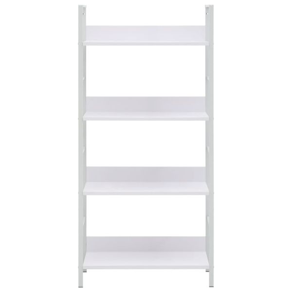 Библиотека с 4 рафта, бяла, 60x27,6x124,5 см, инженерно дърво