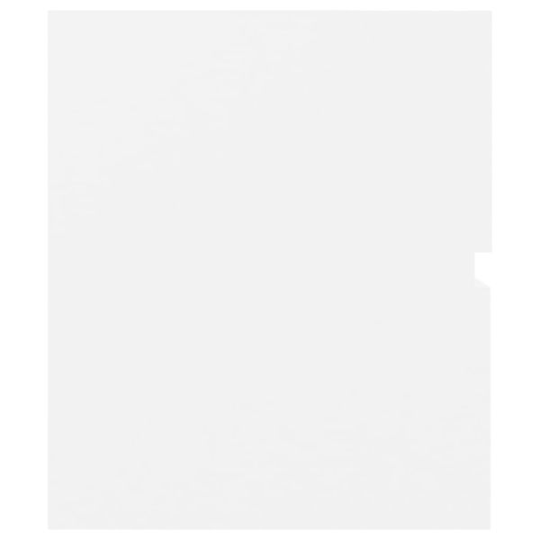 Шкаф за баня с вградена мивка, бял, инженерно дърво