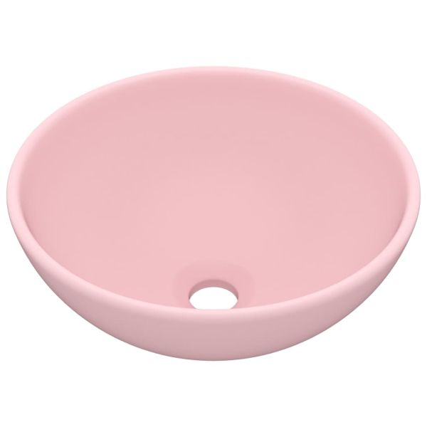 Мивка за баня лукс кръгла розов мат 32,5x14 см керамика