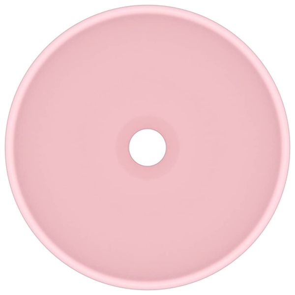 Мивка за баня лукс кръгла розов мат 32,5x14 см керамика