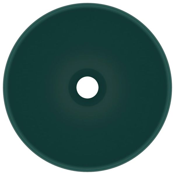 Мивка за баня лукс кръгла тъмнозелен мат 32,5x14 см керамика