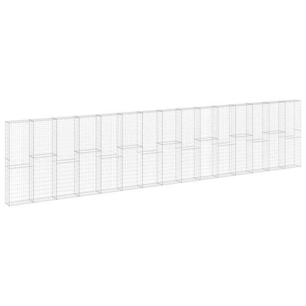 Габионна стена с капаци, поцинкована стомана, 900x30x200 см