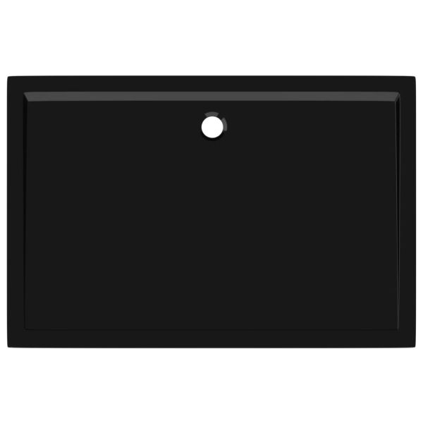 Правоъгълно ABS душ корито, черно, 80x120 см