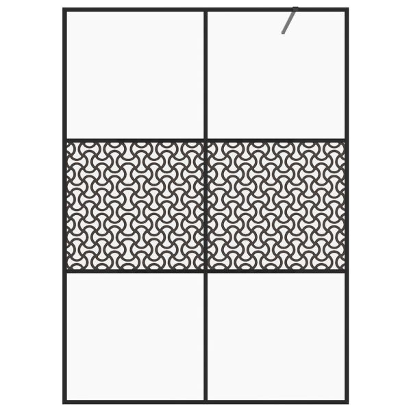 Стена за душ с прозрачно ESG стъкло, 140x195 см, черна