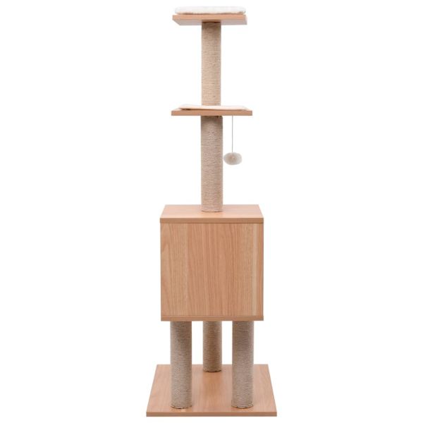 Котешко дърво със сизалени стълбове, подложка, 123 см