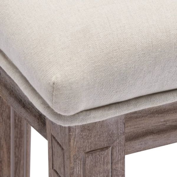 Бар табуретки, 2 бр, бели, лен