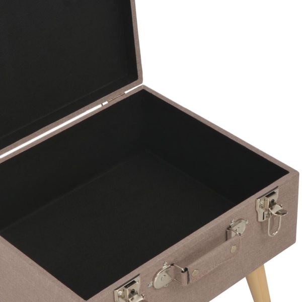 Табуретки за съхранение, 3 бр, кафяви, плат