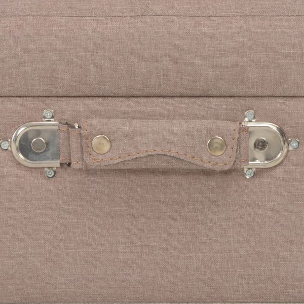 Табуретки за съхранение, 3 бр, кафяви, плат