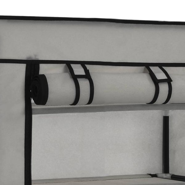 Шкаф за обувки с покривало, сив, 58х28х106 см, плат