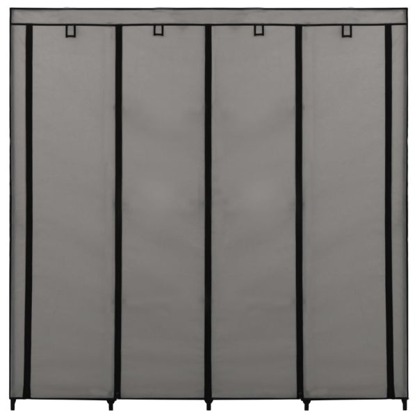 Гардероб с 4 отделения, сив, 175x45x170 см