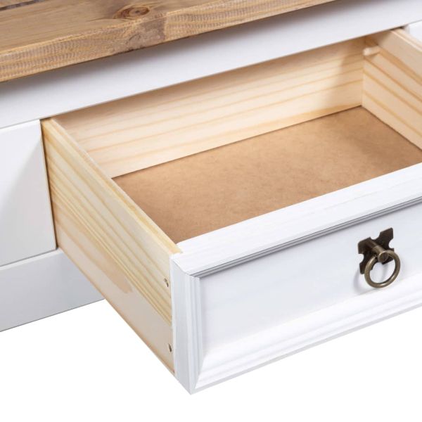 Маса за кафе, мексикански бор, стил Корона, бяла, 100x55x44 cм