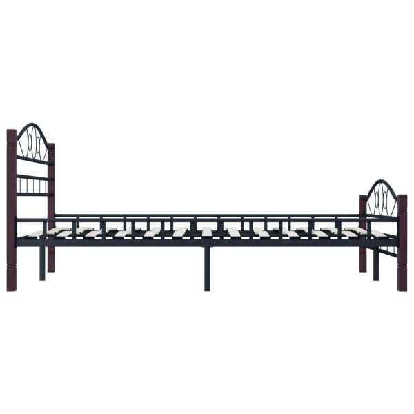 Рамка за легло, черна, метал, 120x200 cм