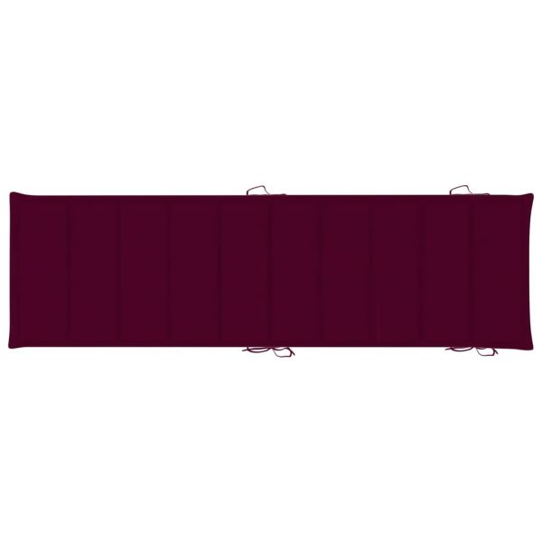 Шалте за шезлонг, виненочервено, 186x58x4 см, Оксфорд плат