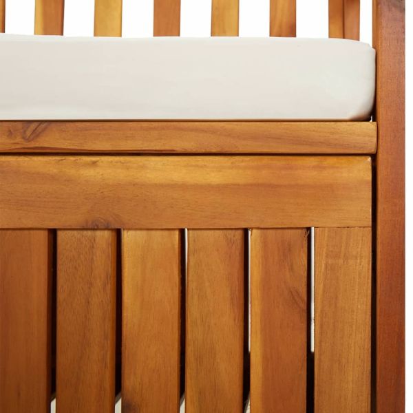 Пейка за съхранение с възглавница, 148 см, акация масив