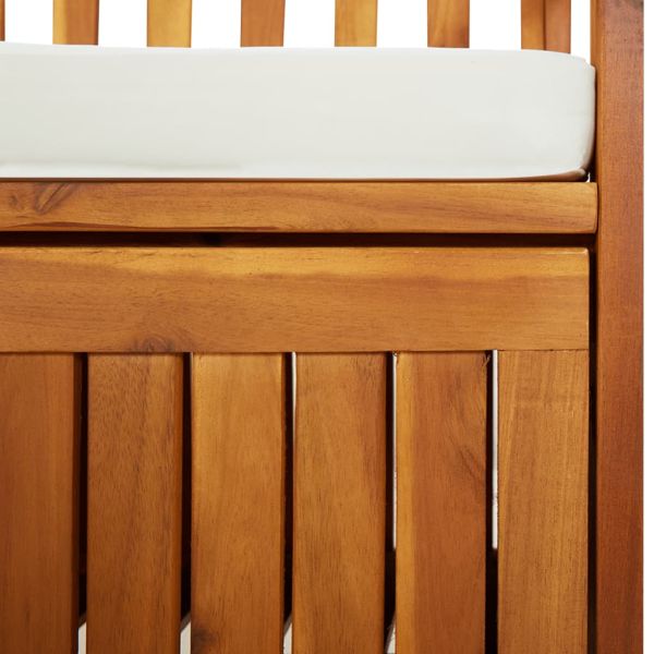 Пейка за съхранение с възглавница, 170 см, акация масив