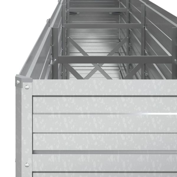 Повдигната градинска леха, 320x40x77 см, стомана, сребриста