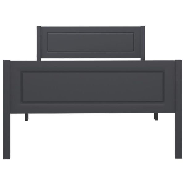 Рамка за легло, бор масив, сива, 100х200 см