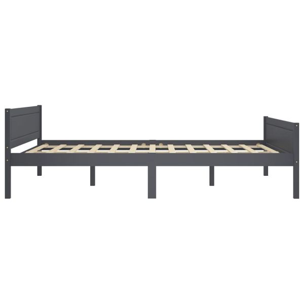 Рамка за легло, сива, 140x200 cм, борова дървесина масив
