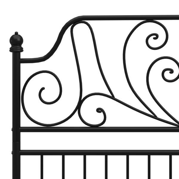 Рамка за легло, черна, метал, 120x200 cм