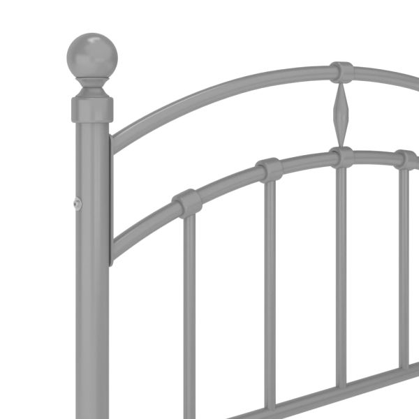 Рамка за легло, сива, метал, 90x200 см