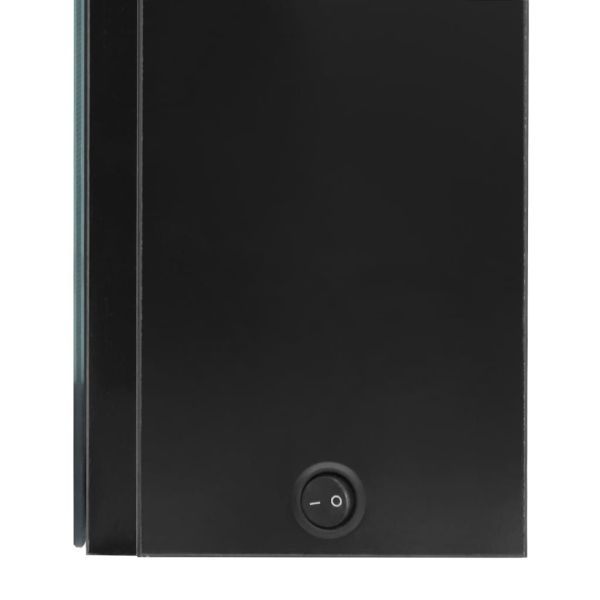 LED шкаф с огледало за баня, сияйно черно, 50x13x70 см