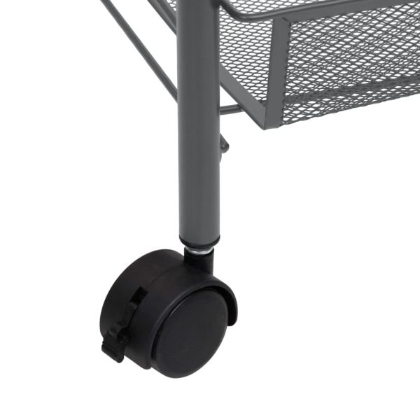 Кухненска количка на 5 нива, сива, 46x26x105 см, желязо