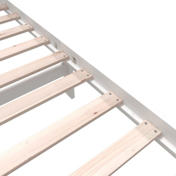 Рамка за легло, бяла, бор масив, 120x190 см, Small Double