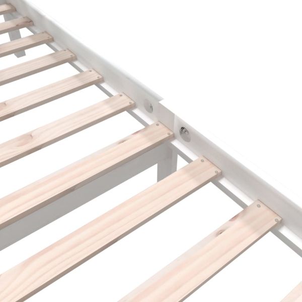 Рамка за легло, бяла, масивен бор, 140x190 см