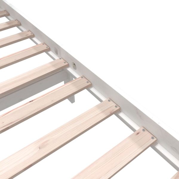 Рамка за легло, бяла, бор масив, 120x200 см