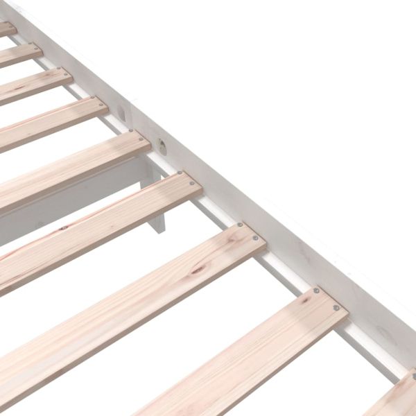 Рамка за легло, бяла, масивен бор, 140x200 см